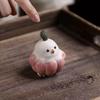 Handmade Yixing Purple Clay Garlic Bird Tea Pet Ornament