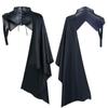 Men's Medieval Retro Solid Hooded Shawl Cloak for Halloween and Christmas.