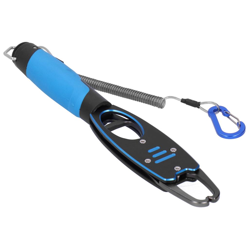 Fish Control Device Fishing Pliers Lip Gripper Lure Clamp Space Aluminum with ScaleBlue