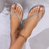 Women Slippers Summer 2025 New Flat Heel Sandals Bling Beach Casual Slippers Women Home Slides Women Zapatos De Mujer