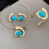 Acrylic Oval Diamond Ring Bracelet Earrings Necklace Accessories Women's Clavicle Chain Versatile Necklace