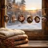 Special Animal Ornament Forest Acorn Hanging Ornament, 2D Acrylic Flat Printed Tree Festive Decor for Christmas, Woodland Creature Pendant,