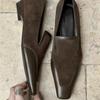 Retro Kwadratowe Niskie Obcasy - Wszechstronne Skórzane Buty, Jednolite Buty dla Kobiet
