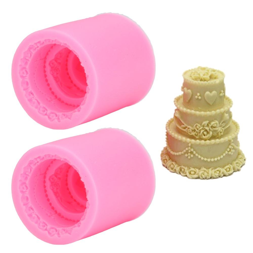 2pcs Pink Fondant Mould Durable Cake Mould Fondant Silicone DIY Cake Making