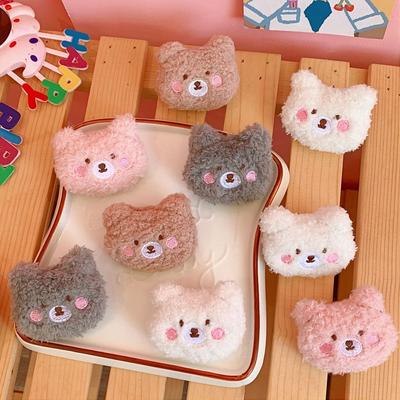Cute Animal Brooches Soft Clothes Badge DIY Decoration Accessories Plush Bear Brooch  Backpacks