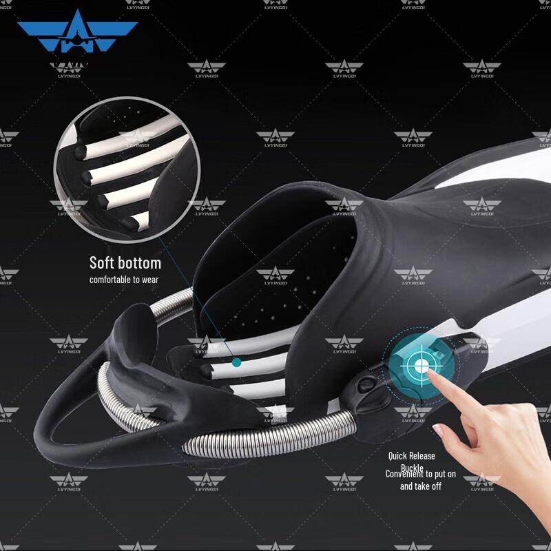 Professional Deep Dive Fins with Adjustable Spring Straps