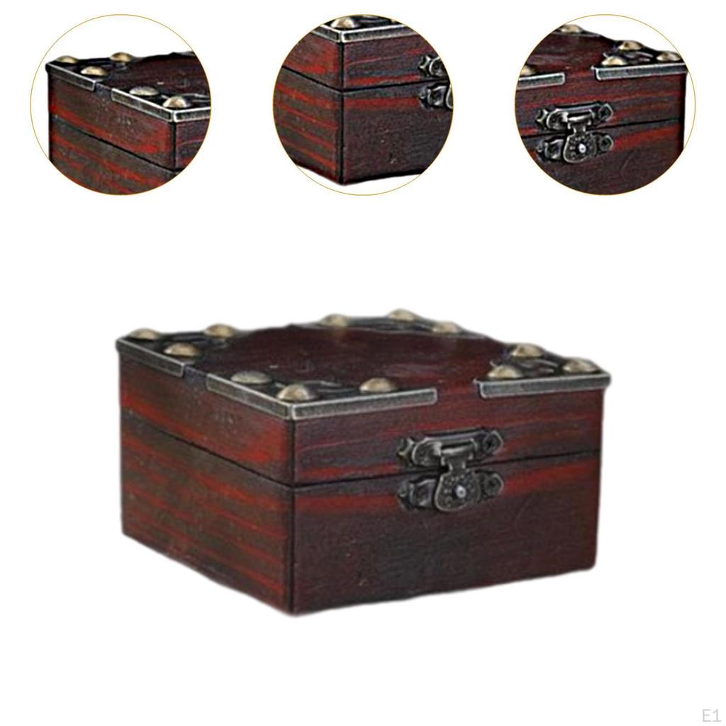 Pirate Treasure Chest Toy Jewelry Storage Box Retro Portable Tabletop Container Keepsake