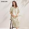 Zhaojun 2026 Summer Mulberry Silk Short-Sleeve Printed Midi Dress