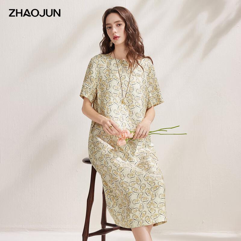 Zhaojun 2026 Summer Mulberry Silk Short-Sleeve Printed Midi Dress