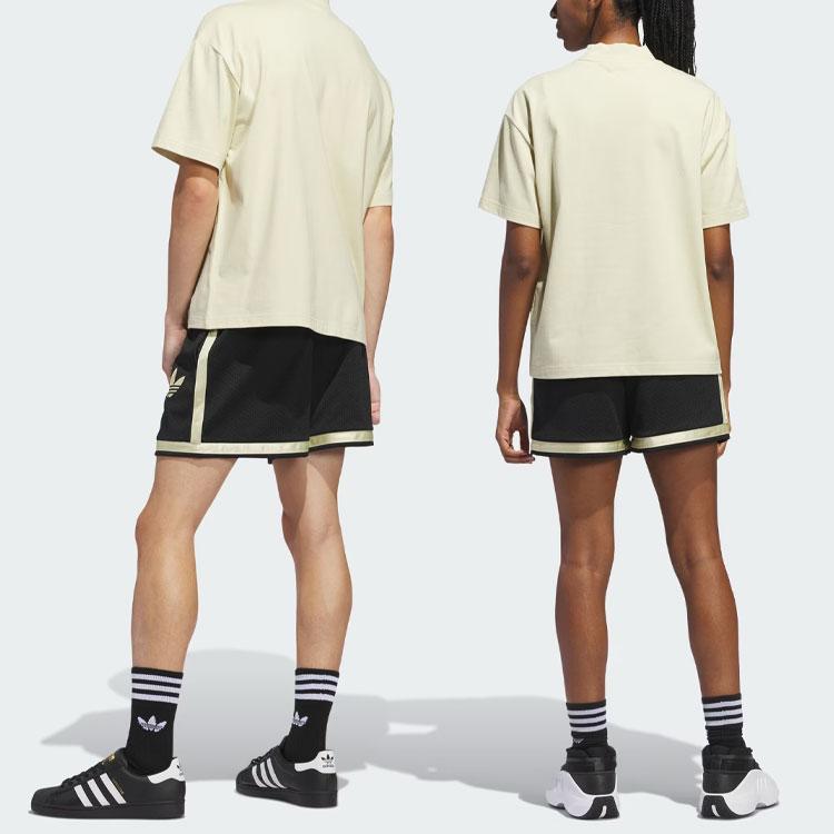 Adidas Originals Adicolor Split Logo Print Drawstring Loose Fit Casual Shorts Unisex Bottoms Black IM9643