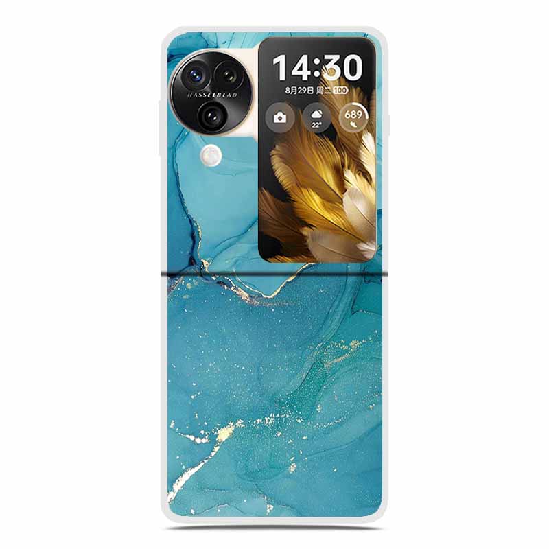For Oppo Find N3 Flip 5G Cases Clear 6.8" Marble Hard TPU Back Cover For Oppo Find N 3 Flip Phone Cases Coque Fundas Bumper Etui