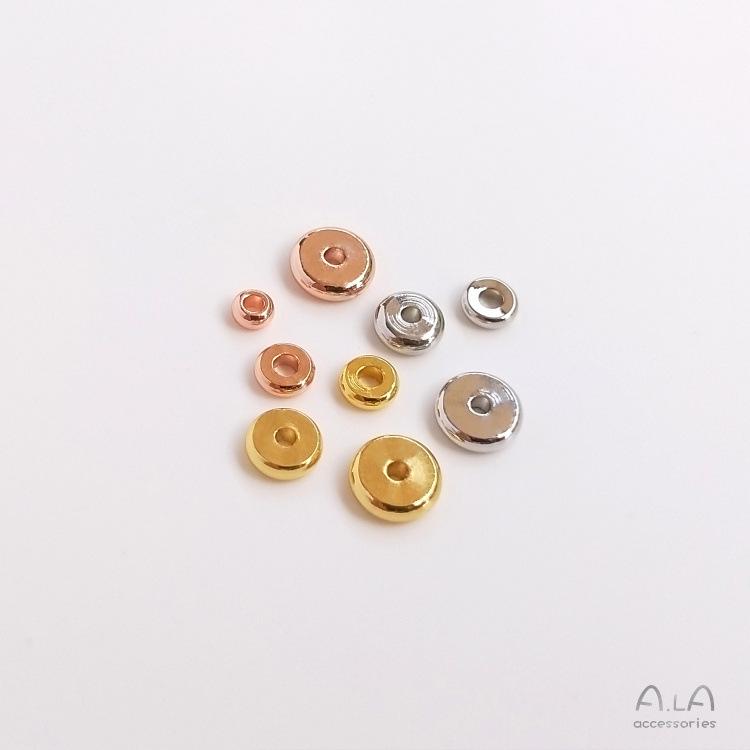 18K Gold Filled Weiße & Roségold Abstandshalter Perlen für DIY Armband Schmuckherstellung