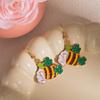 Irish Holiday Earrings Set Clover Lucky Car Lucky Ear Hook Jewelry