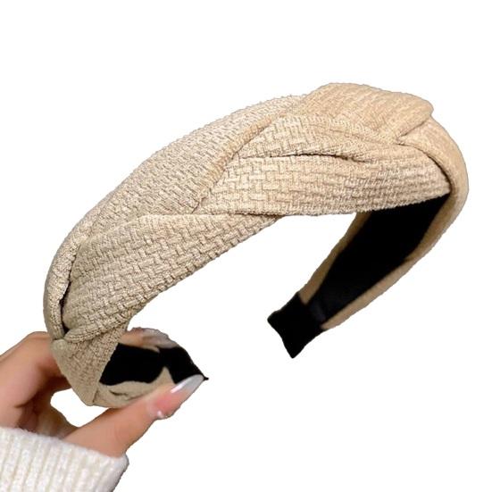 

Hair Hoop Thickened Sponge Filling Twist Braided Headband Soft Corduroy Knitted Fabric Washing Face Headband Hair Accessory