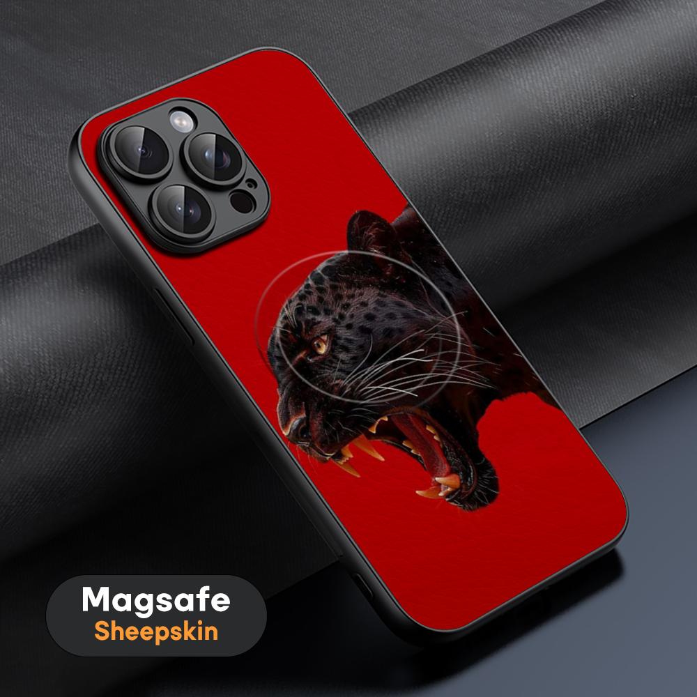 Super fashion Leopard pattern Phone Case For iPhone 17 16 15 14 13 12 11 Plus Pro Max  High-end Luxury Magsafe Sheepskin