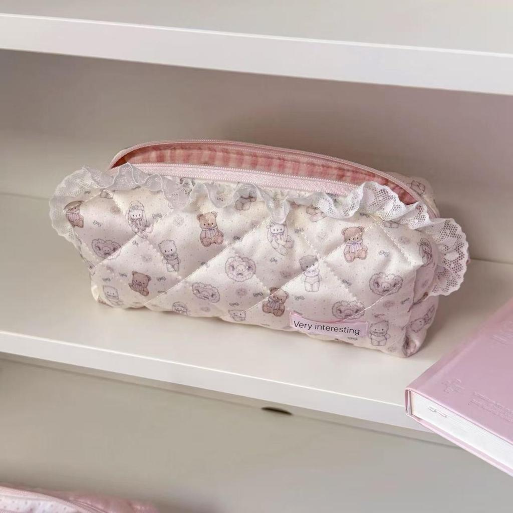 Handmade Cute Satin Pencil Case & Makeup Brush Holder
