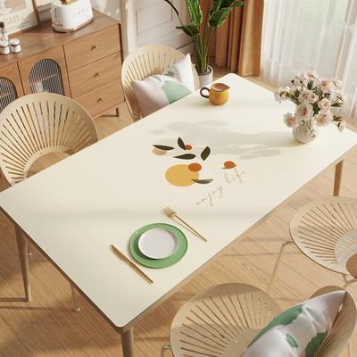 Simple Pvc Waterproof, Oil-Proof, Anti-Scalding, Leave-In Table Mat, Small Fresh Leather Tablecloth, Dining Table Coffee Table Mat