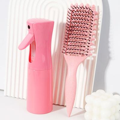 Conjunto de 2 pentes para cabeleireiro, com frasco borrifador e pente vazado, penteando suavemente o cabelo, ferramentas de cabeleireiro, Especial para perucas de cabelo real