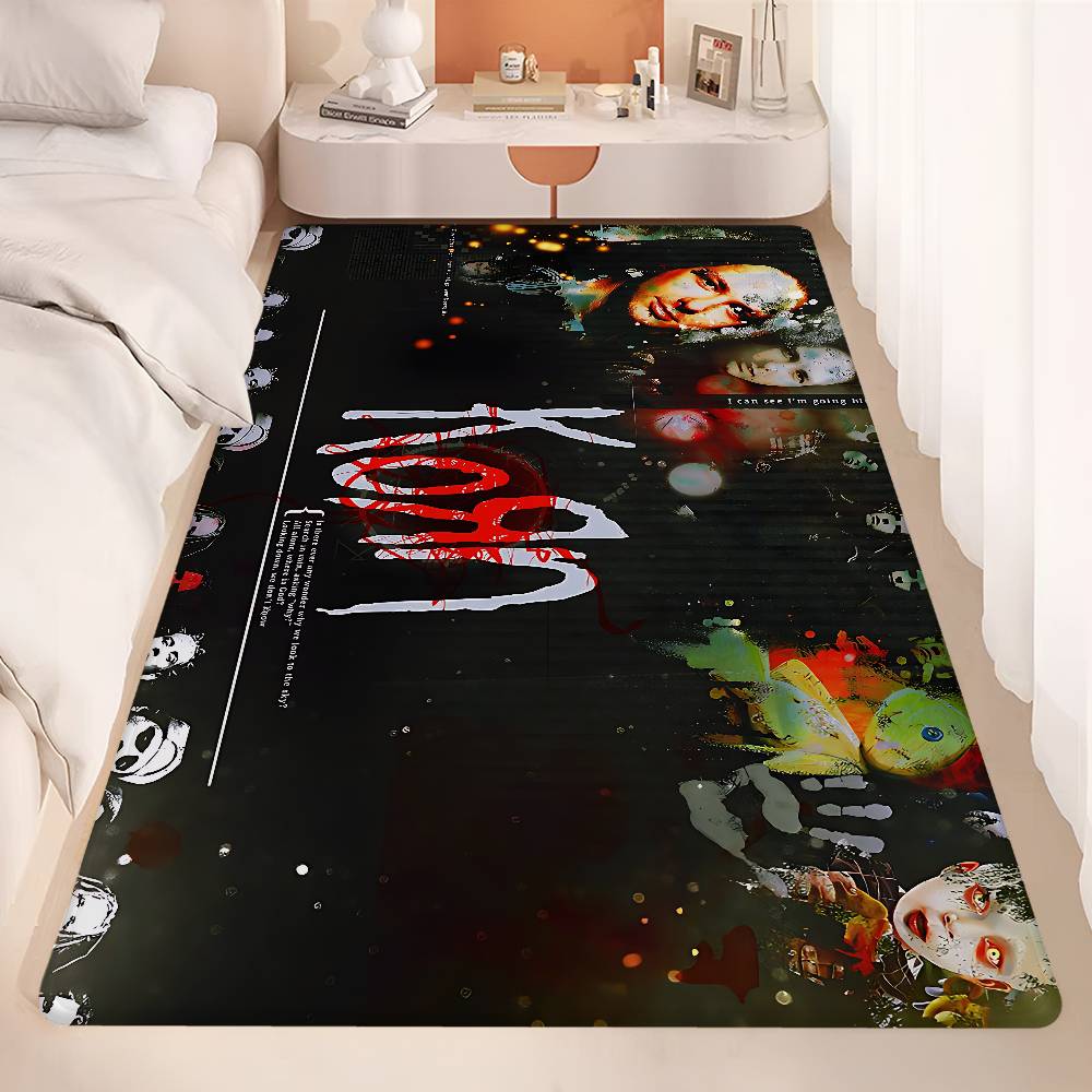 Rock Band K-Korn Long Rugs Cheaper Anti-slip Modern Living Room Balcony Printed Bedside Area Rugs