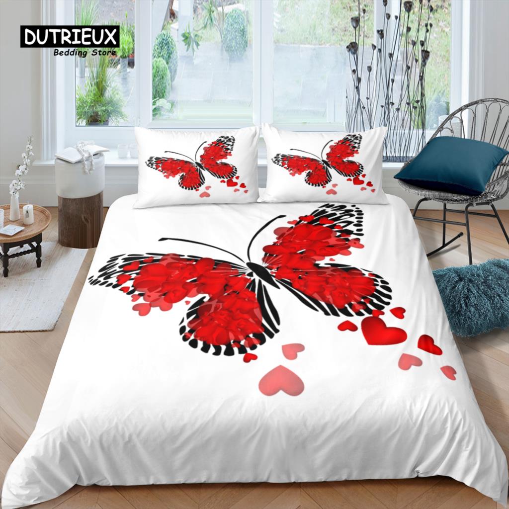 Home Living Luxury 3D Butterfly Bedding Set Girl Duvet Cover Set Pillowcase Kids Bedding Set Queen and King EU/US/AU/UK Size
