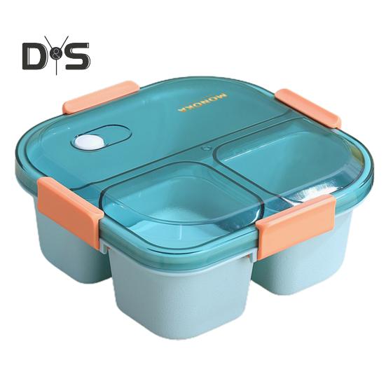 1 Set 1100/1550ML Dust-proof Bento Box Fresh-Keeping Convenient Smooth Opening Lunch Case