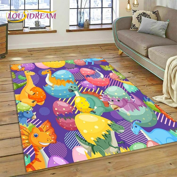3D Cute Dino Cartoon Dinosaur Space Carpet Rug for Bedroom Living Room Home Sofa Decoration,Children Game Large Decor Floor Mat