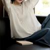2025 Autumn French Lace Embroidered Retro Cotton Long Sleeve Shirt for Women