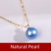 Pure 18K Gold Necklace Pendant Real Au750 Fine Jewelry Natural Freshwater Pearl 8-9mm Women Party Gift Princess D663-2