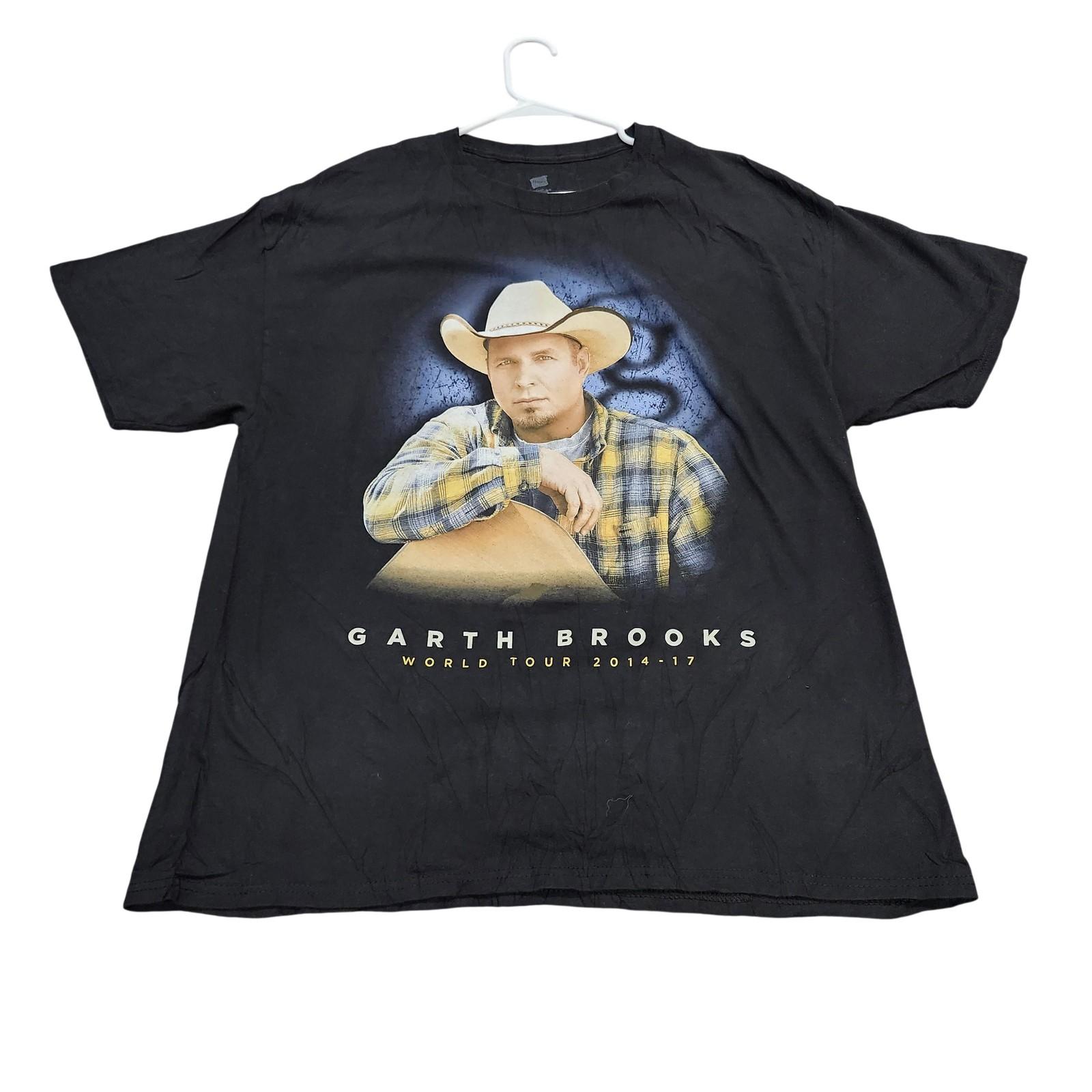 Garth Brooks Shirt Mens XL Black World Tour 2014-17 Graphic Tee Country Music Unisex T-Shirt XXXXL