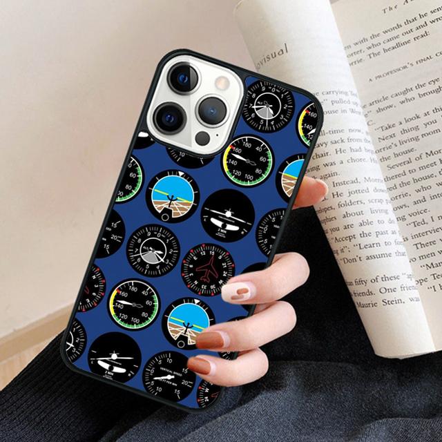 Aviation Airplane Instrument Phone Case Cover For iPhone 17 Air 16 15 14 plus 11 12 13 pro max coque Shell Fundas