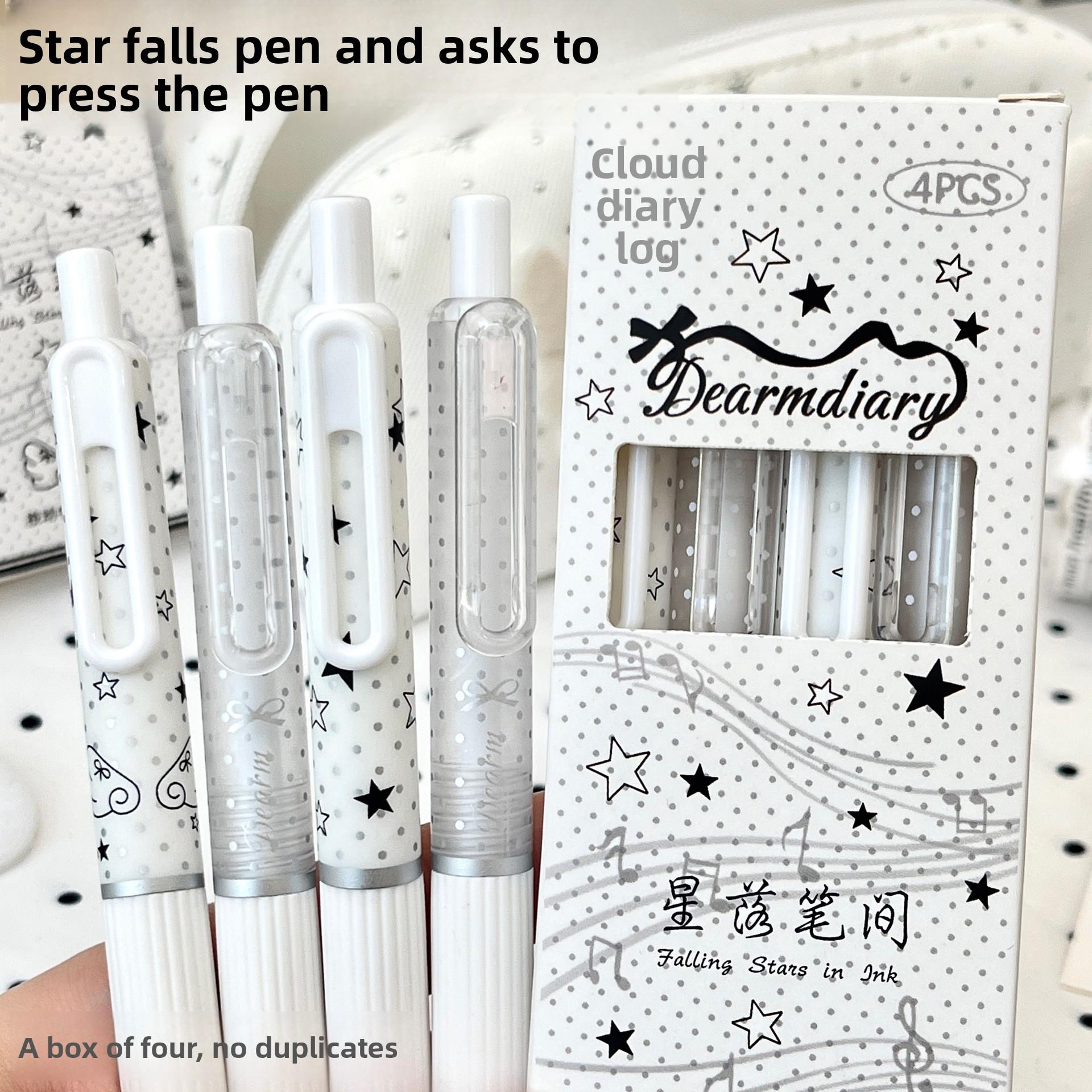Student pen for exam practice, ST-tip black gel pen set, original star-tip pen, ins-style star retractable exam signature pen