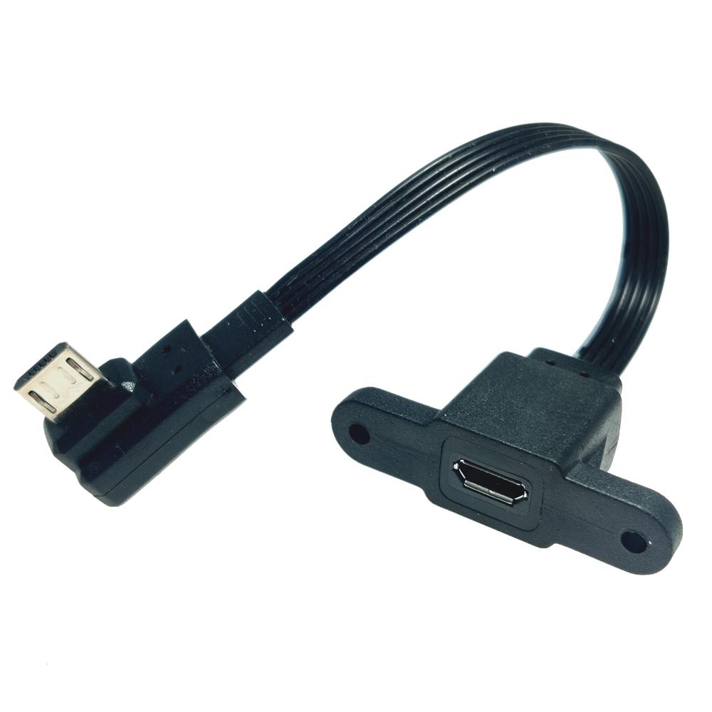 Adaptador de Plugue de Extensão Micro USB 2.0 5 Pinos Macho para Fêmea M para F 5CM-50CM Plugue Longo Plugue Plugue Ângulo Reto/Esquerdo 90°