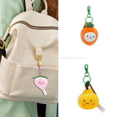 Cute Fruit Plush Keychain Pendants Charming Fruit Plush Keychains Functional Key Chain Adornment for Unique Style