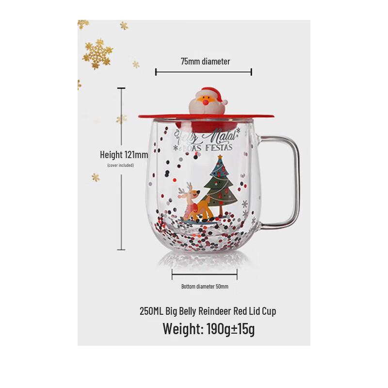 Shangqi Creative Double-Layer Heat-Insulated Glass Mug with Handle