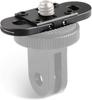HSU Aluminum Replacement Finger Base Mount with Screw Conversion Adapter for GoPro Camera Accessory 1/4" Hole, (5-6 Screws),