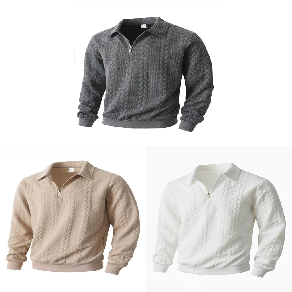 Hooded Zip Up Sweater For Men With Fleece Knit Fabric Casual Autumn Winter Wear