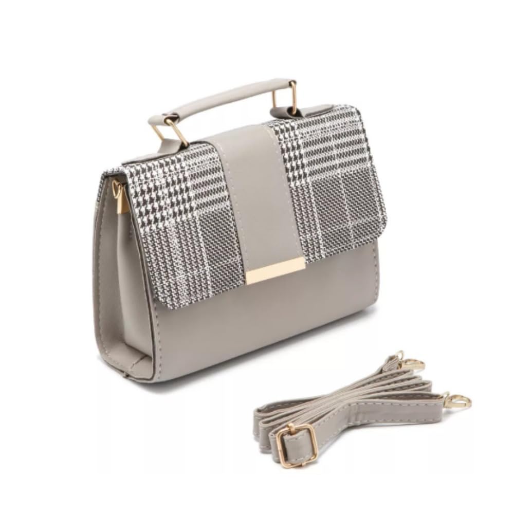 

Tropchou Women s Checkered Shoulder BagHandbag, Compact, Crossbody, Perfect for Outings (Gray)