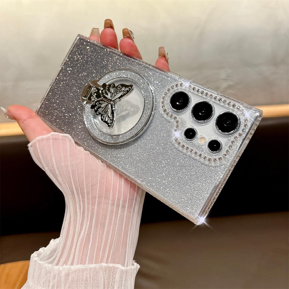 

Блестящий Алмазный Бабочка Кронштейн Магнитный Чехол для Samsung Galaxy S24 Ultra S23 S22 Plus A55 A15 A35 A54 A53 Градиентный ТПУ Чехол for Samsung S24