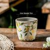 Retro Blue & White Distressed Ceramic Succulent Pot – Simple Decorative Vase for Green Plants & Flowers