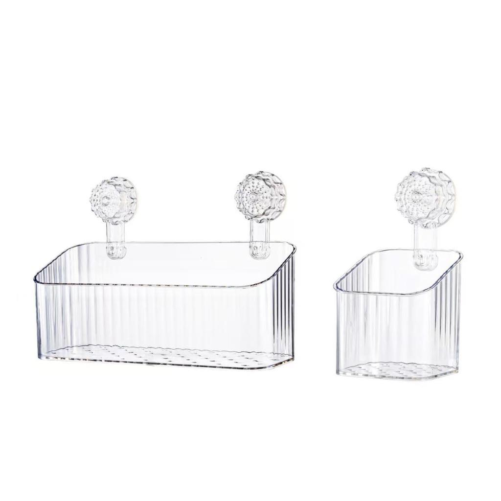 Punch-Free Suction Cup Wall-Mounted Bathroom Storage Rack