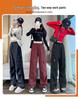 2026 Women's High Waist Workwear Pants - Spring/Autumn Style, Loose Fit, Slimming, Multi-Pocket, Straight Wide Leg.