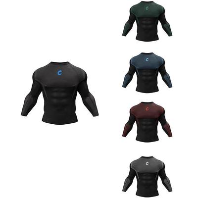 Herren Hochelastische Kompressions-Laufjacke Schnelltrocknendes Langarm-Fitnessstudio-T-Shirt