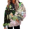 Women's Casual Fashion Witch Print Long-Sleeve Hooded Sweatshirt With Pockets