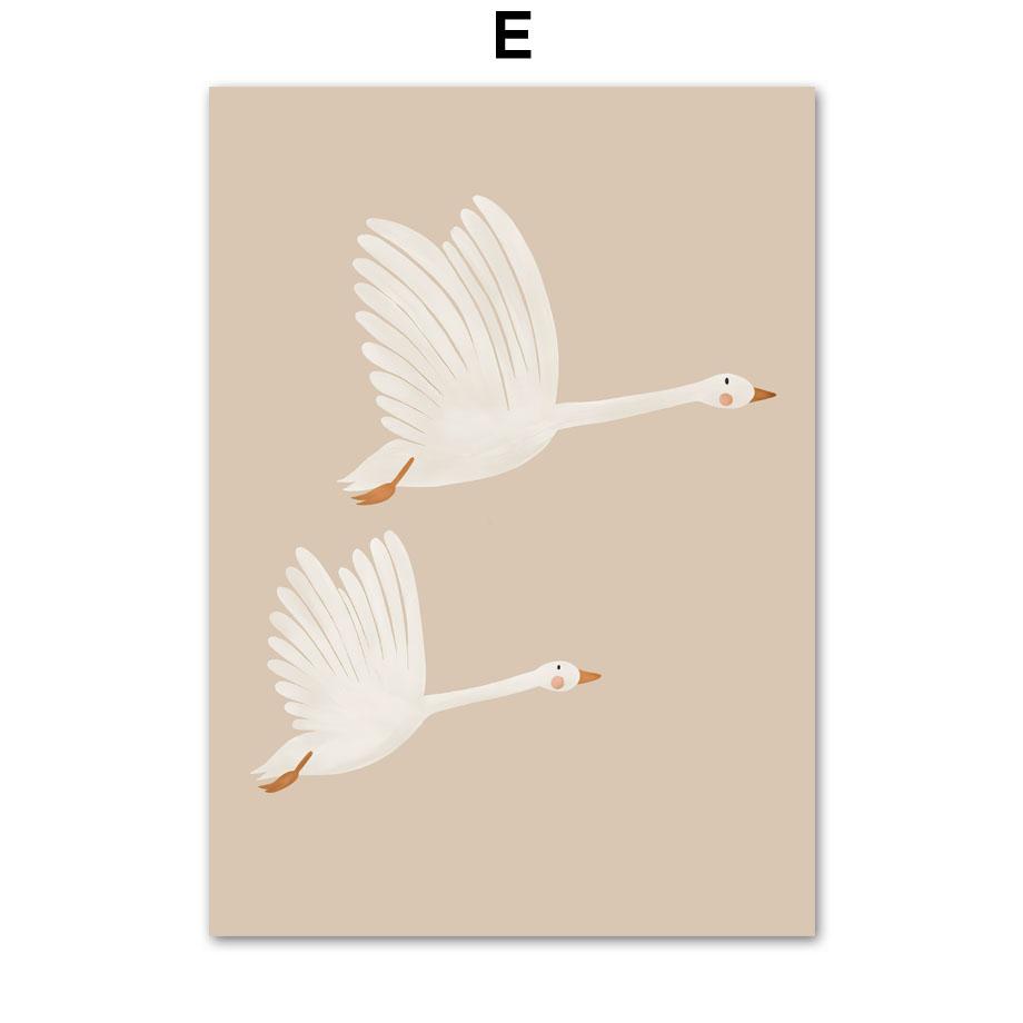 Nordic Retro Poster And Prints Wall Pictures Baby Kids Room Decor Cartoon Rabbit Fox Mouse Goose Duck Wall Art Canvas Painting