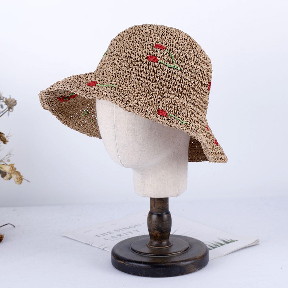 2023 ciliegia Cappello estivo da donna da spiaggia Cappello da donna Uscita in spiaggia protezione UV cappello solare cappello parasole Cappello di paglia visiera Cappello ragazza