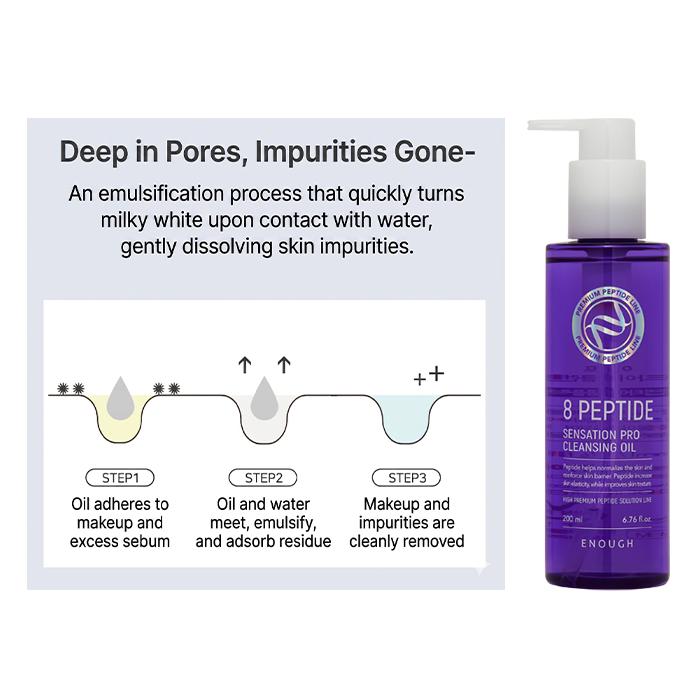 Enough 8 Peptide Cleansing Line (Water 500ml / Oil 200ml / Balm 100ml / Milk 300ml) (17 Options)