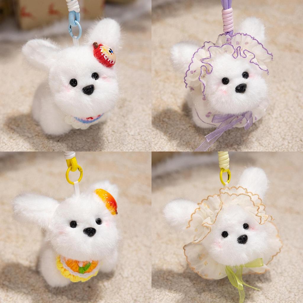 Plush Dog Keychain With Aromatherapy Scent And Fruit Design For Couples And Backpack Decor