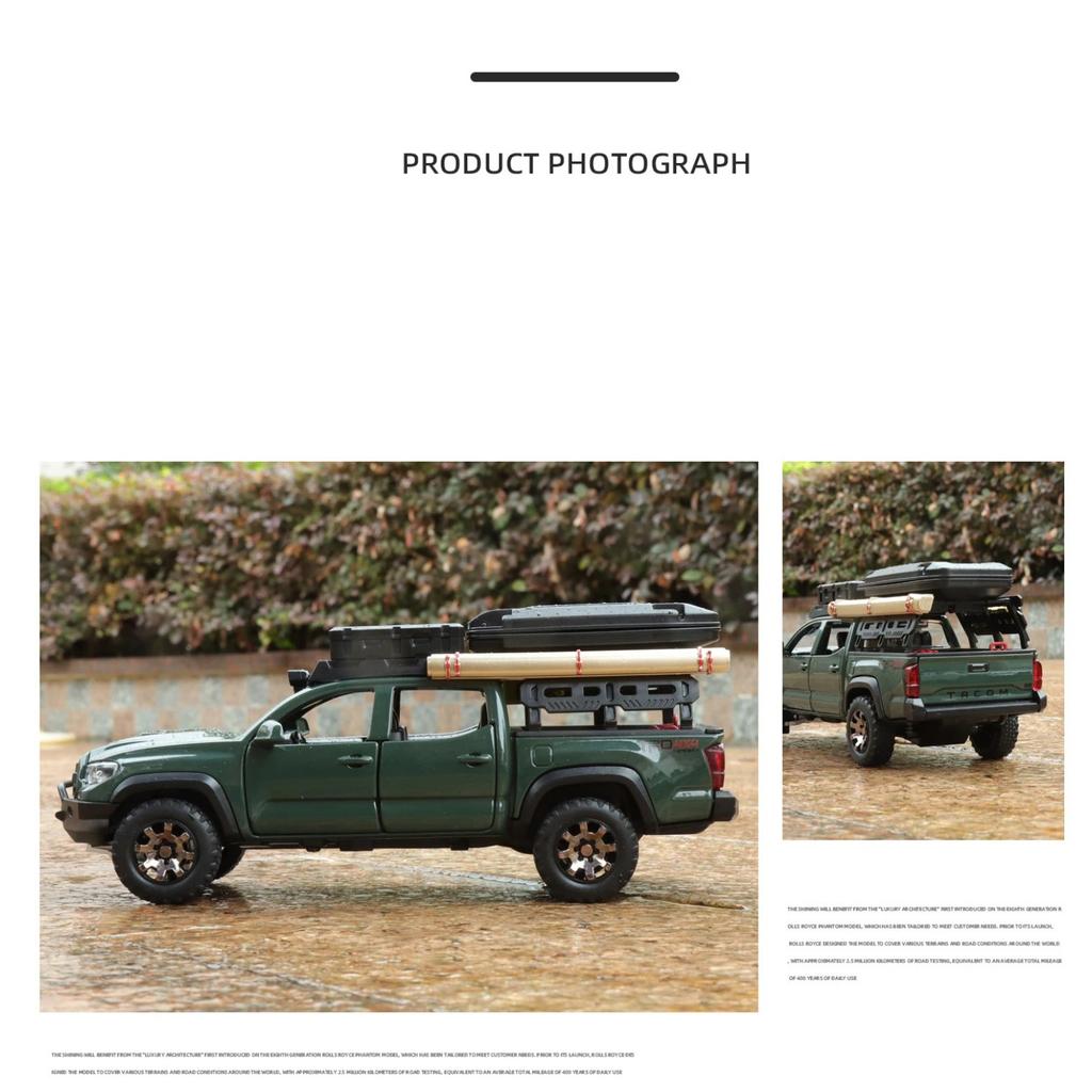1/32 Toyota Tacoma Picku Wagon Alloy Car Model Sound and Light Pull Back Children's Toy Collectibles Birthday Gift