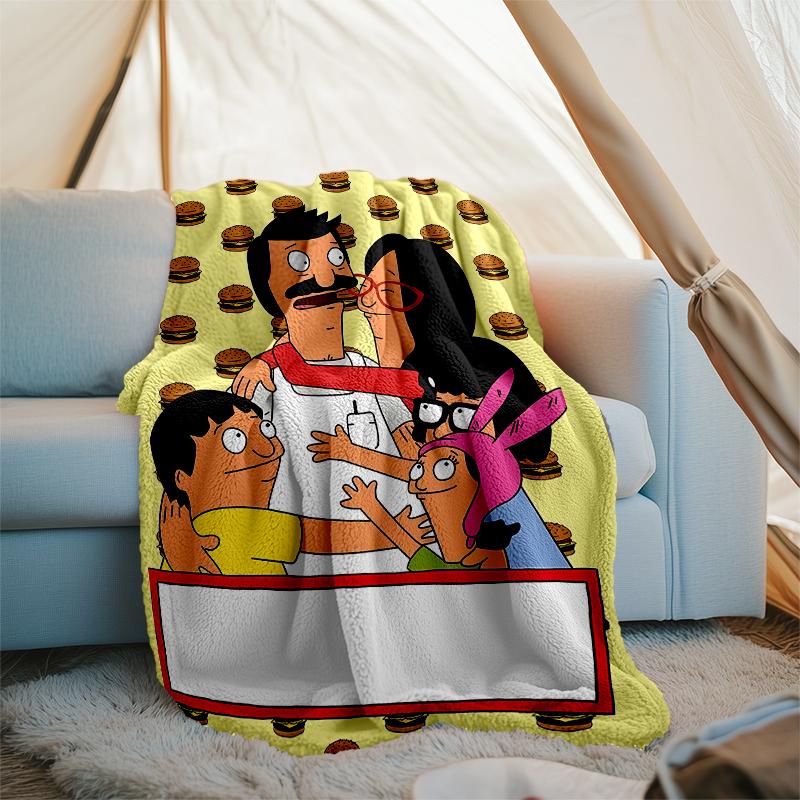 Bob's Burgers Theme Printed Blanket - Perfect for Couch, Bed, Travel & Outdoor Use | Machine Washable, Cozy & Durable.