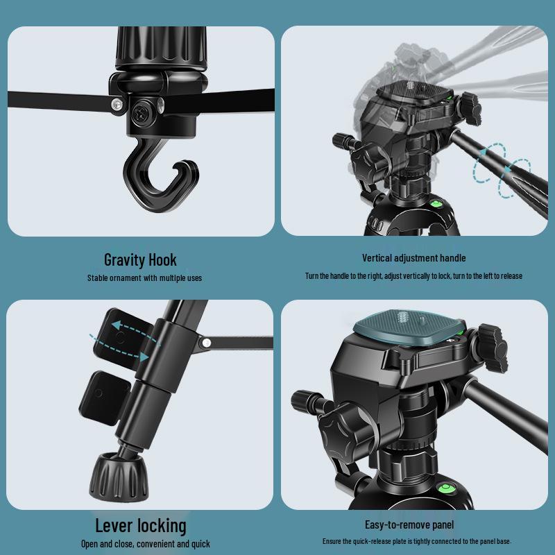 2024 Dual-Phone Professional Live Streaming Tripod for Outdoor Use
